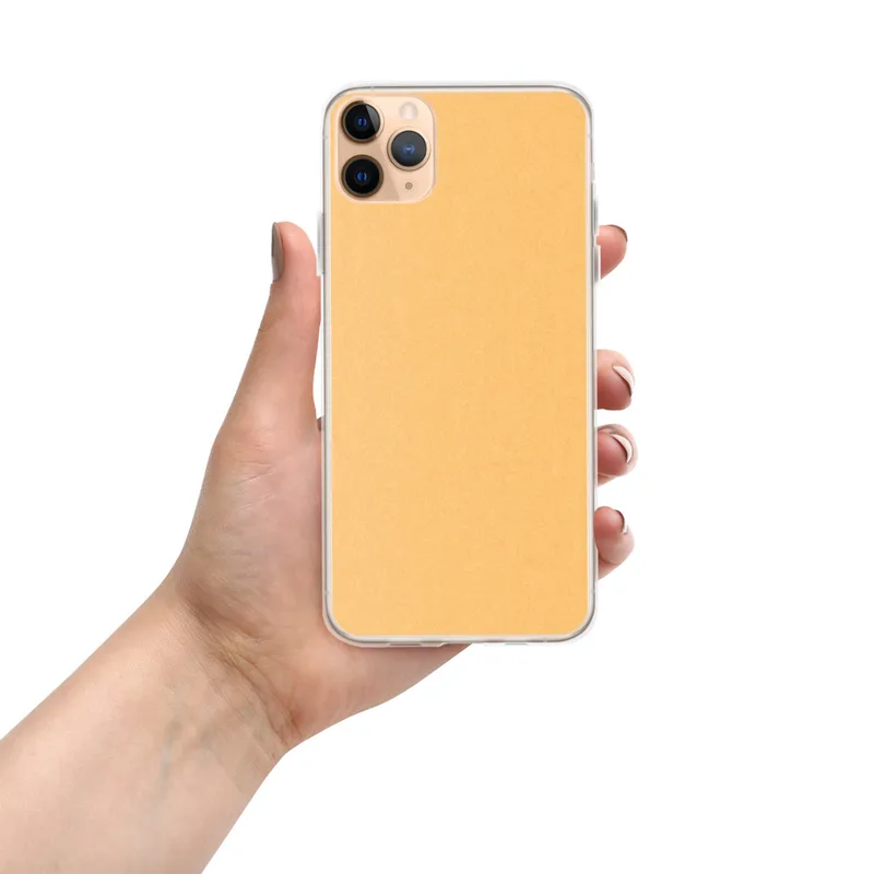 Golden Peach Minimalist Clear Case for iPhone — solid warm golden peach flat color wash on a smooth, evenly toned surface