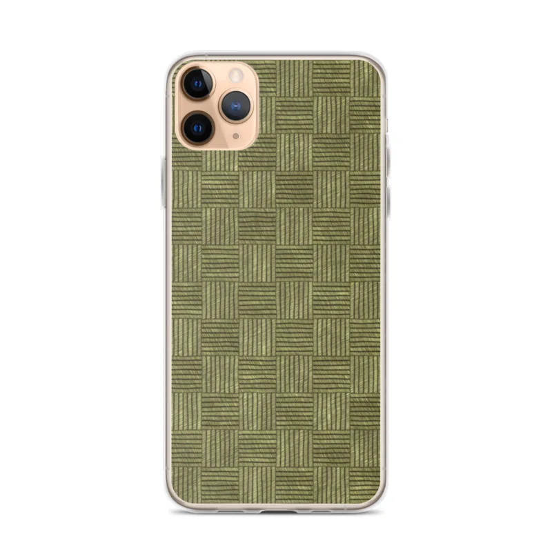 Woven Basket Weave Clear Case for iPhone — repeating grid of alternating horizontal and vertical woven stripe squares