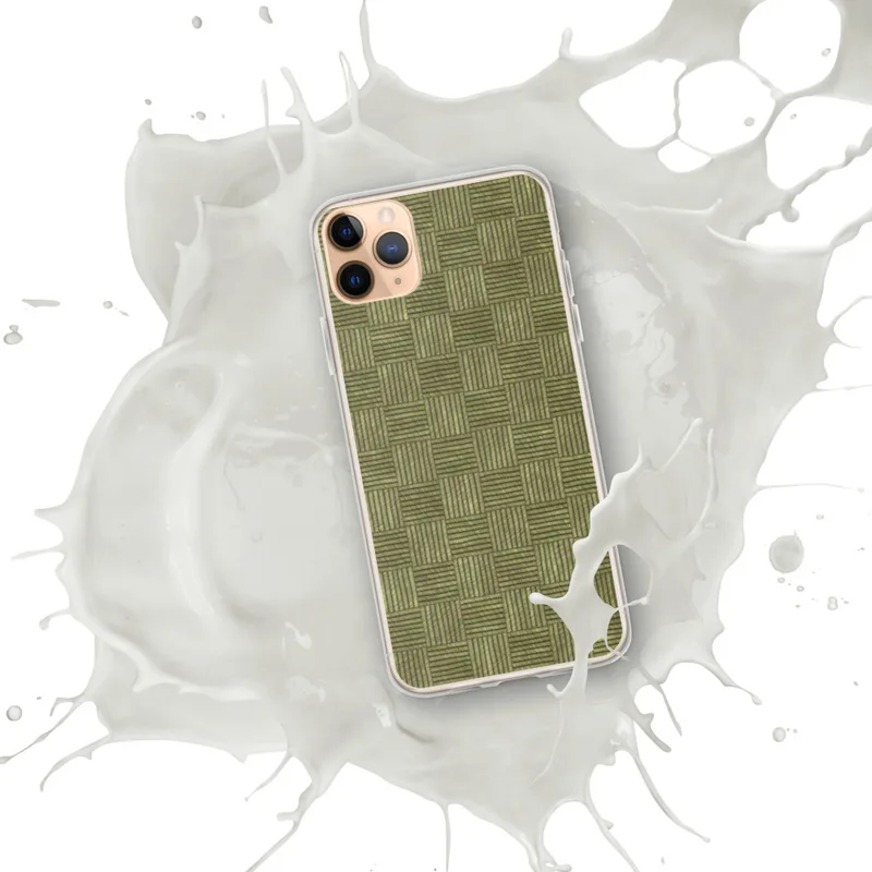 Woven Basket Weave Clear Case for iPhone — repeating grid of alternating horizontal and vertical woven stripe squares