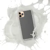 Slate Linen Texture Clear Case for iPhone — close-up woven linen fabric texture in muted charcoal and slate gray tones