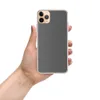 Slate Linen Texture Clear Case for iPhone — close-up woven linen fabric texture in muted charcoal and slate gray tones