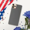 Slate Linen Texture Clear Case for iPhone — close-up woven linen fabric texture in muted charcoal and slate gray tones