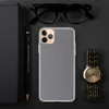 Steel Blue Chambray Clear Case for iPhone — woven chambray fabric texture in muted steel blue and warm gray tones