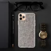 Raw Fiber Texture Clear Case for iPhone — close-up photographic texture of gray industrial felt with scattered fibers