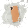 Warm Peach Woven Texture Clear Case for iPhone — close-up woven knit fabric texture in soft peach and apricot tones
