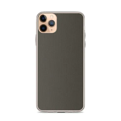 close-up woven ribbed fabric texture in deep charcoal and dark brown tones on a flat surface on mockup Dark Charcoal Texture Clear Case - default view