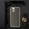 Dark Charcoal Texture Clear Case for iPhone — close-up woven ribbed fabric texture in deep charcoal and dark brown tones