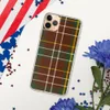 Highland Tartan Clear Case for iPhone — classic Scottish tartan plaid with deep crimson red and forest green blocks crossed