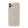 Raw Earth Texture Clear Case for iPhone — seamless herringbone pattern in warm taupe and greige tones with scattered color