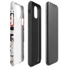 Glossy Danger Do Not Enter Tough Case for iPhone — distressed white rusted metal surface with a bold black-bordered warning