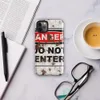 Glossy Danger Do Not Enter Tough Case for iPhone — distressed white rusted metal surface with a bold black-bordered warning