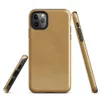Glossy Golden Warmth Minimalist Tough Case for iPhone — smooth brushed golden amber surface with subtle tonal texture
