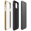 Glossy Golden Warmth Minimalist Tough Case for iPhone — smooth brushed golden amber surface with subtle tonal texture