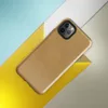 Glossy Golden Warmth Minimalist Tough Case for iPhone — smooth brushed golden amber surface with subtle tonal texture