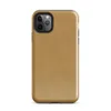 Glossy Golden Sand Texture Tough Case for iPhone — worn golden ochre painted surface with subtle brush strokes and scattered