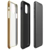 Glossy Golden Sand Texture Tough Case for iPhone — worn golden ochre painted surface with subtle brush strokes and scattered