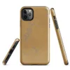 Glossy Aged Gold Weathered Patina Tough Case for iPhone — distressed golden-amber surface with flaking silver-grey patina