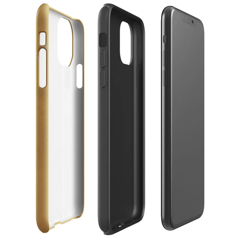 Glossy Aged Gold Weathered Patina Tough Case for iPhone — distressed golden-amber surface with flaking silver-grey patina