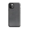 Glossy Dark Knit Texture Tough Case for iPhone — close-up seamless dark charcoal knit fabric pattern with tiny scattered