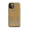 Glossy Worn Cardboard Texture Tough Case for iPhone — peeling kraft paper revealing corrugated cardboard fluting beneath