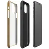 Glossy Worn Cardboard Texture Tough Case for iPhone — peeling kraft paper revealing corrugated cardboard fluting beneath