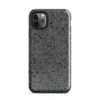 Glossy Dark Chain Mail Armor Tough Case for iPhone — close-up seamless chain mail pattern in dark charcoal and gunmetal