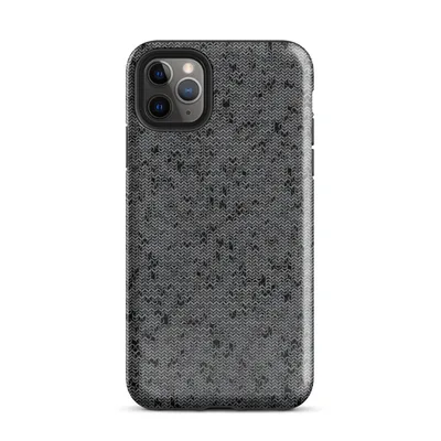 close-up seamless chain mail pattern in dark charcoal and gunmetal tones with interlocking steel ring links on a black background on Glossy Dark Chain Mail Armor Case - default view
