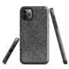 Glossy Dark Chain Mail Armor Tough Case for iPhone — close-up seamless chain mail pattern in dark charcoal and gunmetal