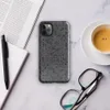 Glossy Dark Chain Mail Armor Tough Case for iPhone — close-up seamless chain mail pattern in dark charcoal and gunmetal