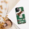 Glossy Rusted First Aid Survivor Tough Case for iPhone — weathered green first aid box sign with white cross, heavy rust