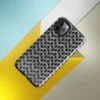 Glossy Iron Weave Chain Mail Tough Case for iPhone — seamless chain mail weave pattern in weathered steel grey with rust