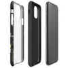 Glossy Circuit City Tough Case for iPhone — top-down industrial blueprint with dense mechanical panels, circuit traces
