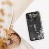 Glossy Circuit City Tough Case for iPhone — top-down industrial blueprint with dense mechanical panels, circuit traces