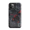 Glossy Dark Machine City Armor Tough Case for iPhone — dense mechanical cityscape of circuit panels, industrial plating