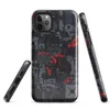 Glossy Dark Machine City Armor Tough Case for iPhone — dense mechanical cityscape of circuit panels, industrial plating