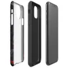 Glossy Dark Machine City Armor Tough Case for iPhone — dense mechanical cityscape of circuit panels, industrial plating