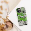 Glossy Circuit City Digital Camo Tough Case for iPhone — aerial digital cityscape in electric green, black, and white