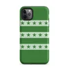 Matte Green Stars and Stripes Tough Case for iPhone — rows of dark green five-pointed stars on alternating light and dark