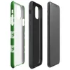 Glossy Green Stars and Stripes Tough Case for iPhone — rows of dark green five-pointed stars on alternating light and dark