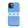 Glossy Seven Stars Blue Stripe Tough Case for iPhone — seven blue five-pointed stars on a white horizontal stripe
