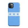 Matte Seven Stars Blue Stripe Tough Case for iPhone — seven blue five-pointed stars on a white horizontal stripe