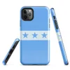 Glossy Seven Stars Blue Stripe Tough Case for iPhone — seven blue five-pointed stars on a white horizontal stripe
