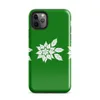 Glossy Triple Poinsettia Holiday Tough Case for iPhone — three white poinsettia flower illustrations with detailed leaf