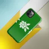 Glossy Triple Poinsettia Holiday Tough Case for iPhone — three white poinsettia flower illustrations with detailed leaf