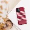 Glossy Classic Red Stripe Bold Tough Case for iPhone — horizontal white stripes evenly spaced across a deep crimson red