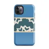 Glossy Arctic Fracture Protective Tough Case for iPhone — horizontal band of cracked ice shapes in deep teal and cream