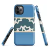 Glossy Arctic Fracture Protective Tough Case for iPhone — horizontal band of cracked ice shapes in deep teal and cream