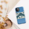 Glossy Arctic Fracture Protective Tough Case for iPhone — horizontal band of cracked ice shapes in deep teal and cream