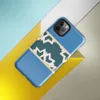 Glossy Arctic Fracture Protective Tough Case for iPhone — horizontal band of cracked ice shapes in deep teal and cream