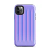 Glossy Neon Ripple Ridge Tough Case for iPhone — soft vertical ridges with a 3D illusion effect in a gradient of periwinkle